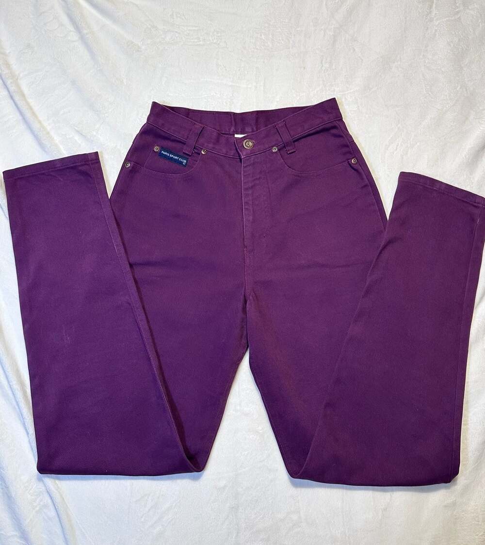 Vintage Paris Sport Club Purple plum High-Rise Denim Jeans Size 5